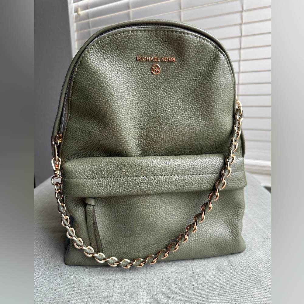 Michael Kors Slater Large Backpack in Army Green